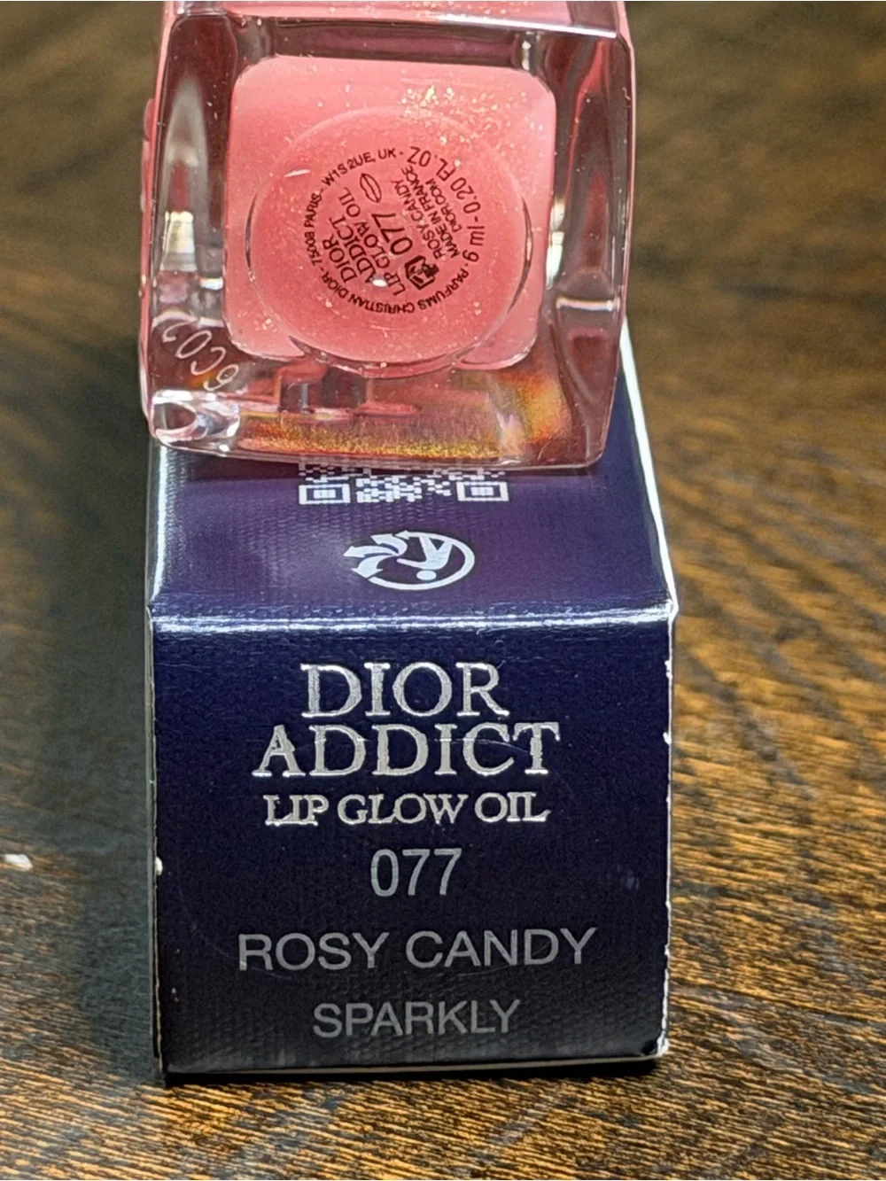 Dior-077 Rosy Candy Sparkly- Addict Lip Glow Oil Ultra-Shine- New Full size